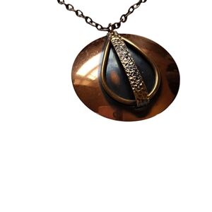 Modern Gold and Black Layered Necklace